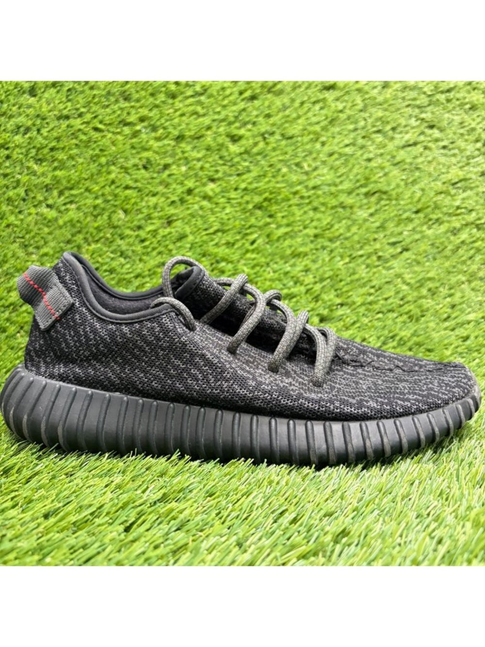 Adidas Yeezy Boost 350 Pirate Black Mens Size 7 Athletic Running Shoes Sneakers